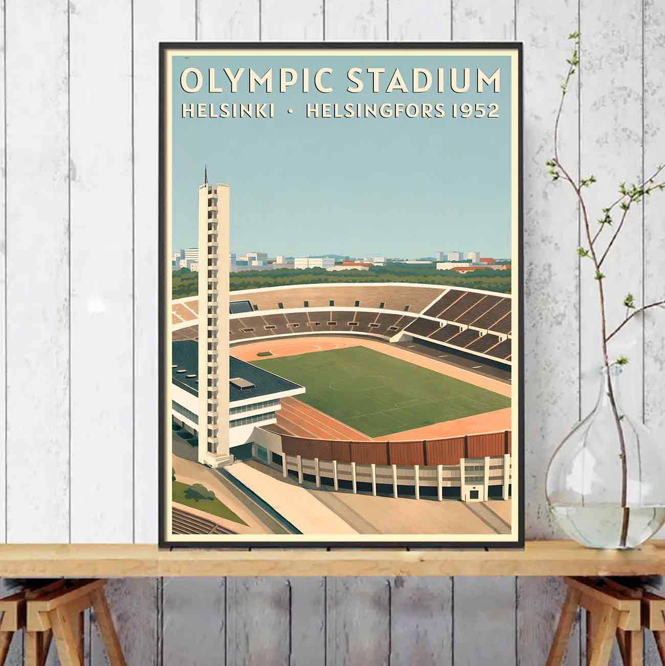 Juliste Helsinki Olympiastadion LÖ 40×55 50x70aaaa