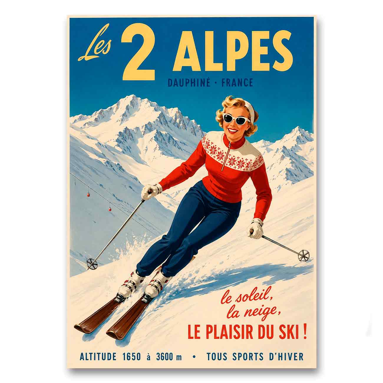 Juliste Les 2 Alpes 1 LÖ 50x70a
