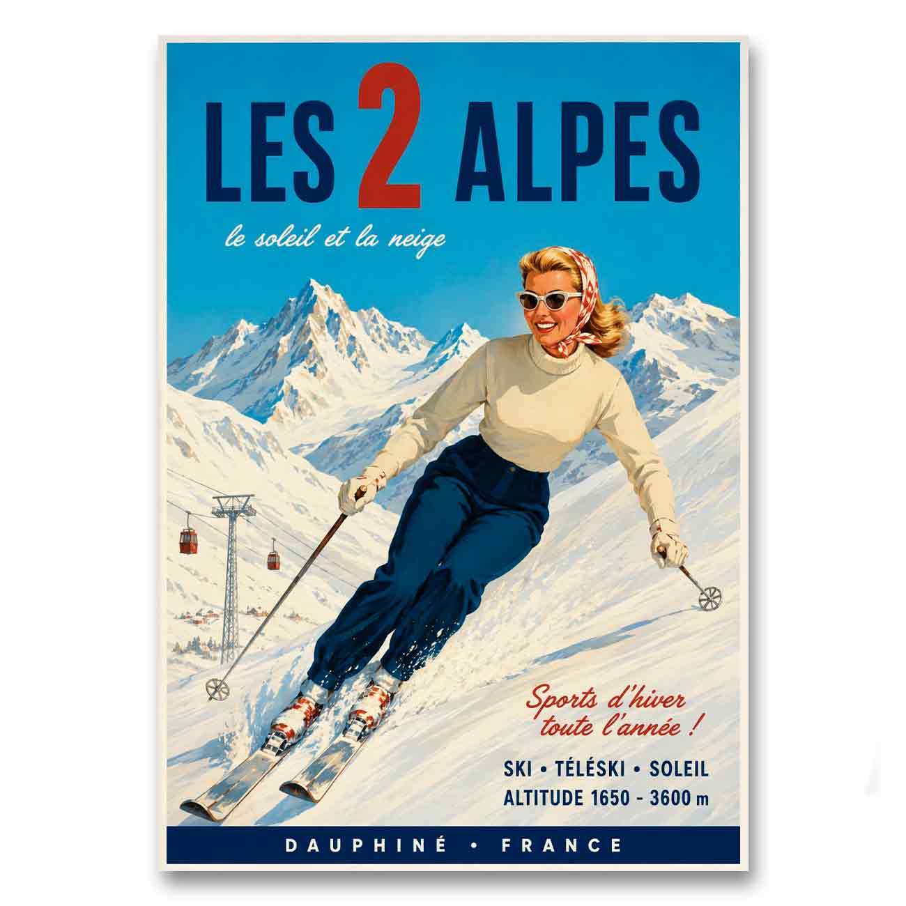 Juliste Les 2 Alpes 2 LÖ 50x70a