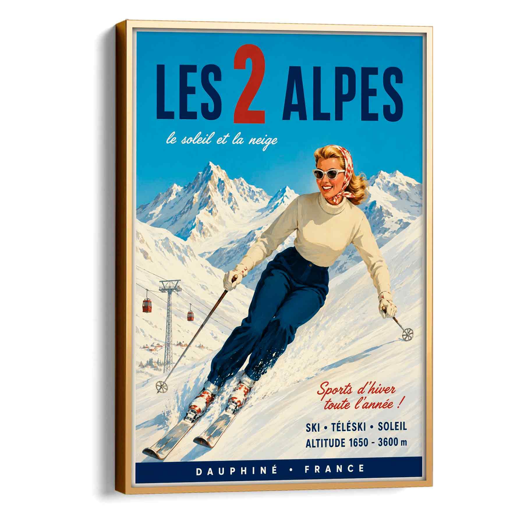 Juliste Les 2 Alpes 2 LÖ 50x70aa