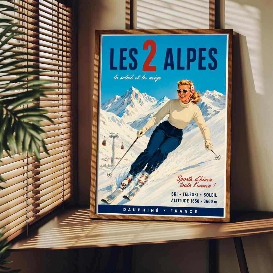 Juliste Les 2 Alpes 2 LÖ 50x70aaa