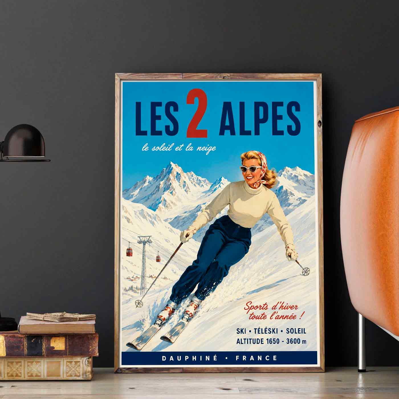 Juliste Les 2 Alpes 2 LÖ 50x70aaaa