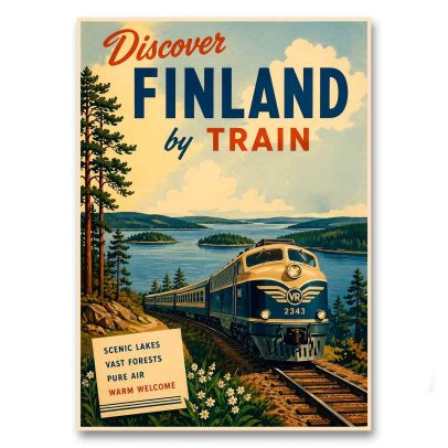 Juliste Discover Finland by Train