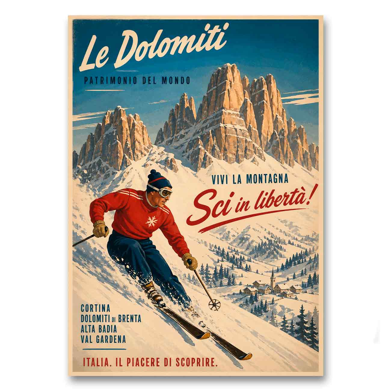 Juliste Matkailu Dolomiti Le Dolomiti LÖ 50×70 70x100a