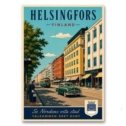 Juliste Helsingfors - Se Nordens vita stad