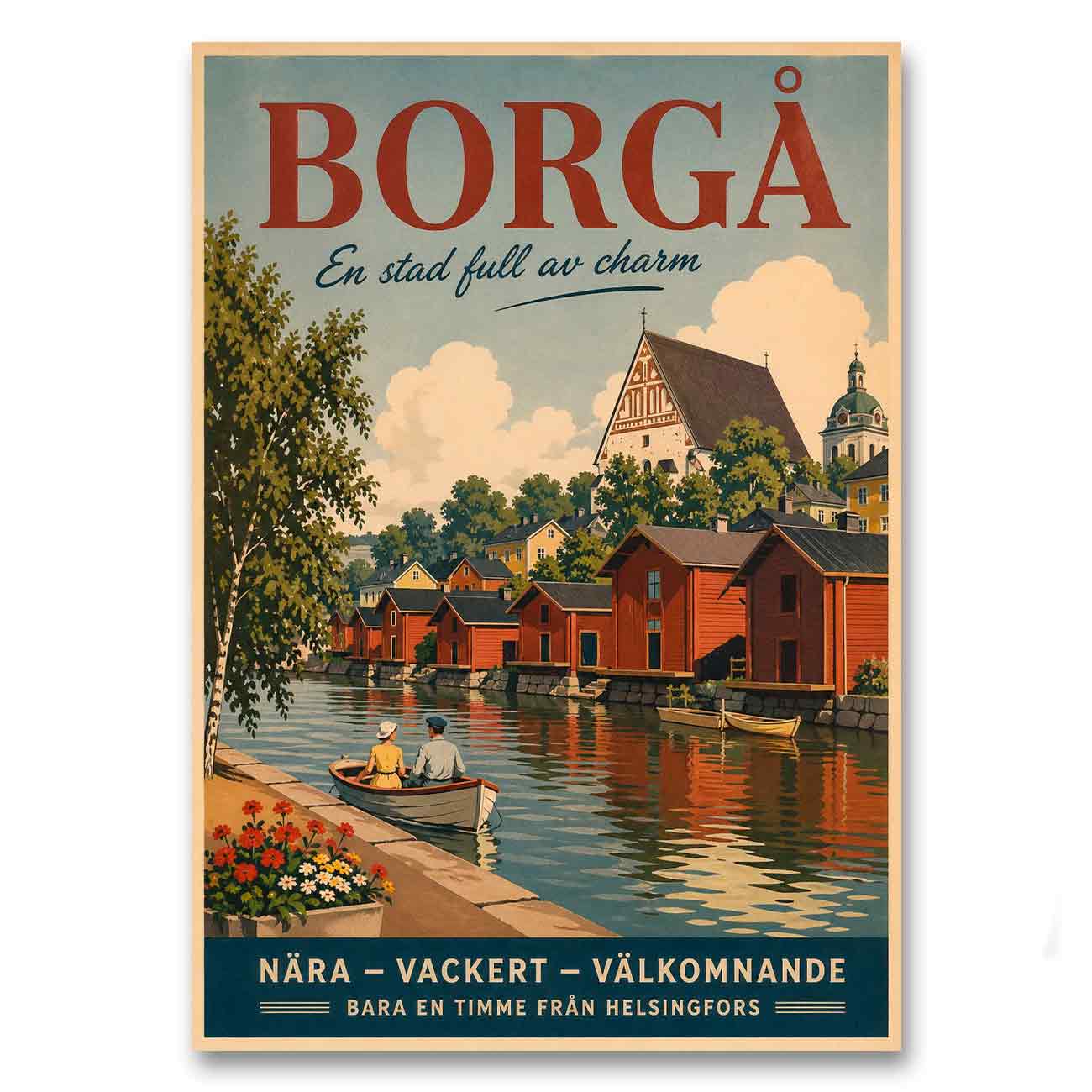 Juliste Matkailu Porvoo 3 LÖ 50×70 70x100a
