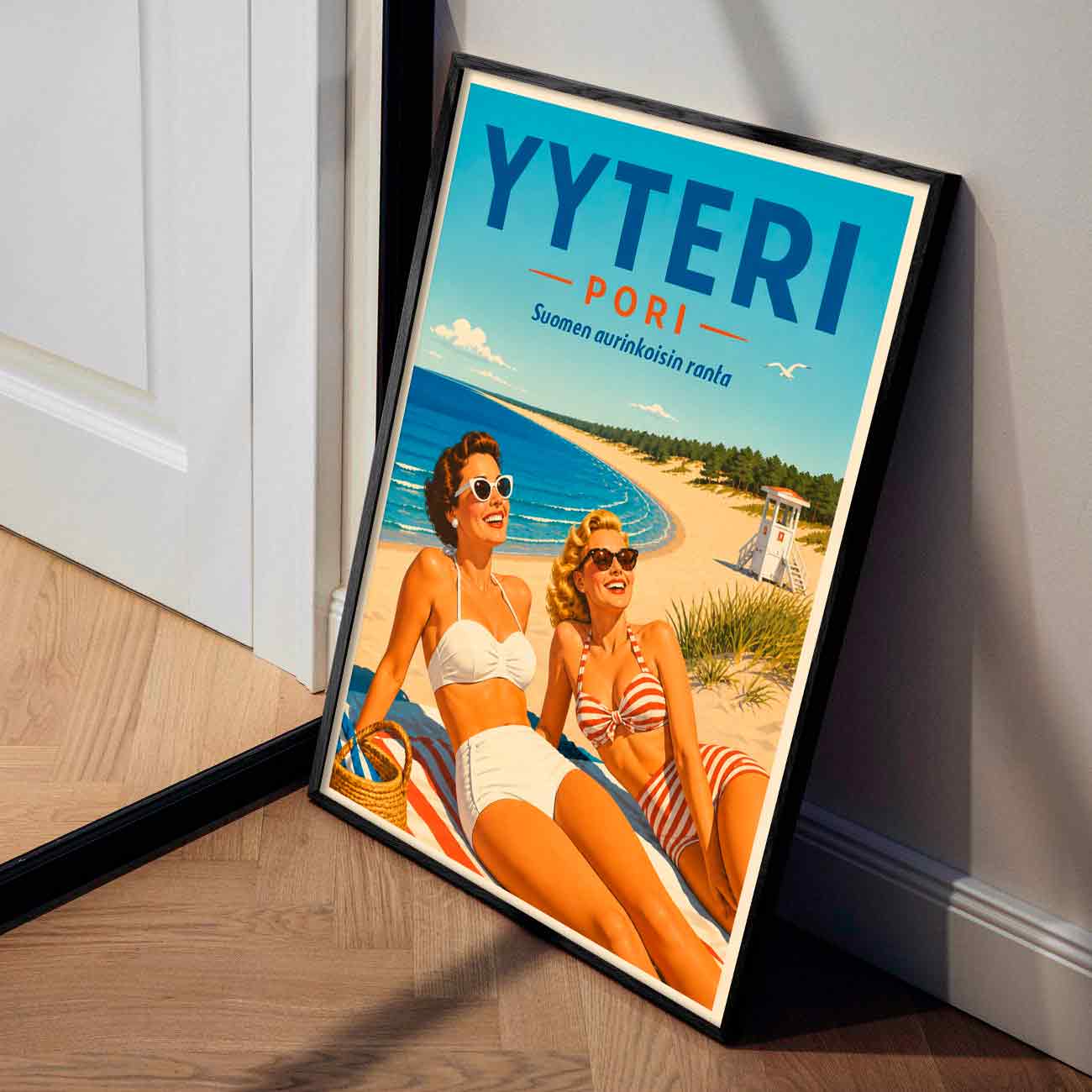 Juliste Matkailu Yyteri Pori uimaranta LÖ 50×70 70x100_2aa