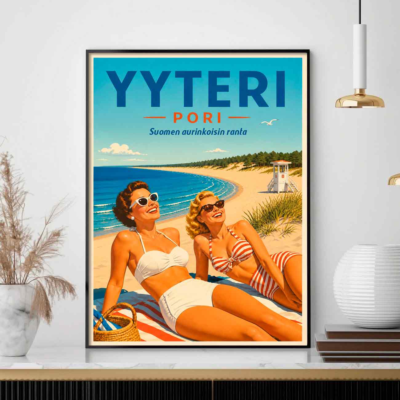 Juliste Matkailu Yyteri Pori uimaranta LÖ 50×70 70x100_2aaa