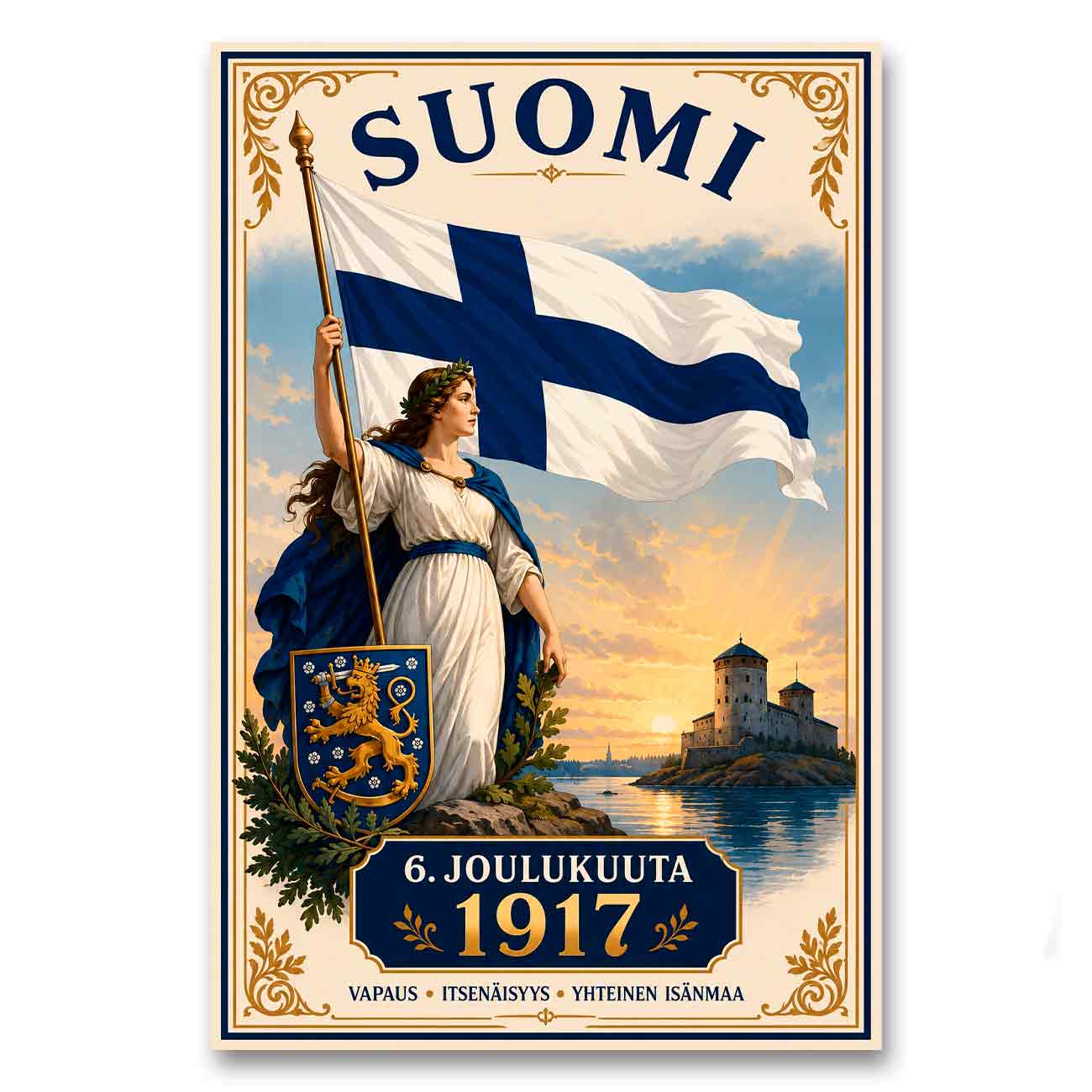 Juliste Suomi itsenäinen LÖ 40×60 50×75-3a