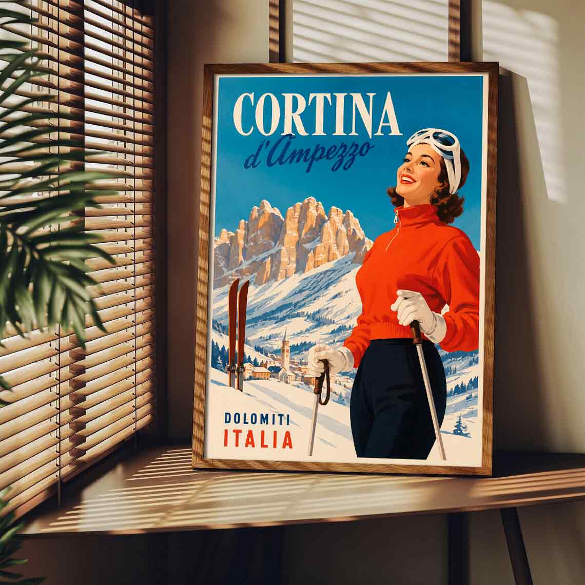 Juliste matkailu Cortina D Ampezzo LÖ 50×70 70×100-1aaa