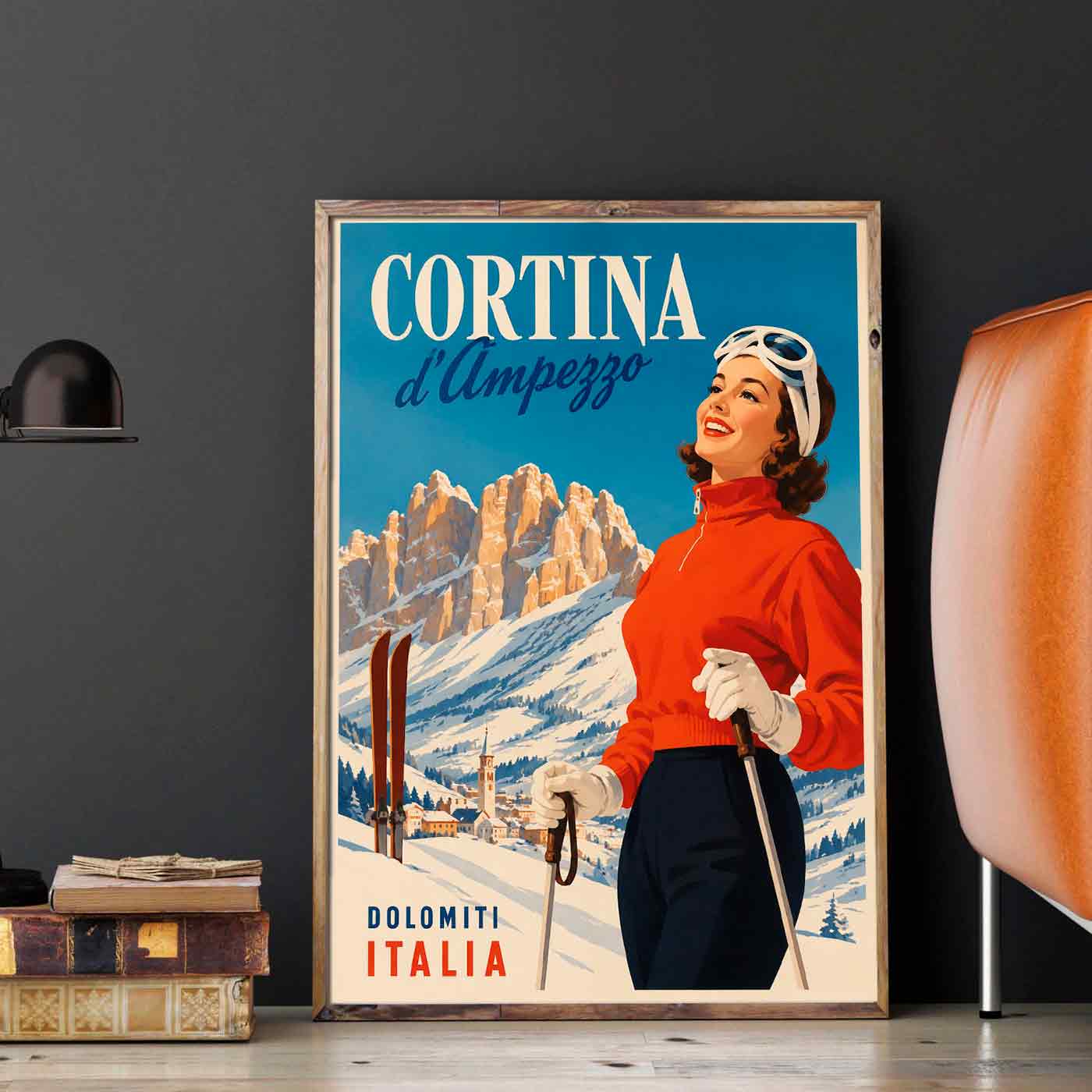 Juliste matkailu Cortina D Ampezzo LÖ 50×70 70×100-1aaaa