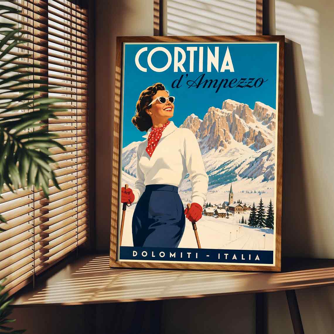 Juliste matkailu Cortina D Ampezzo LÖ 50×70 70×100-2aaa