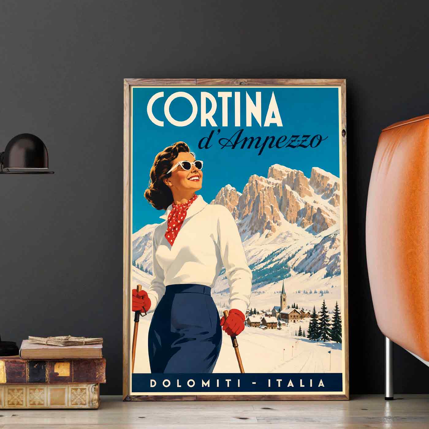 Juliste matkailu Cortina D Ampezzo LÖ 50×70 70×100-2aaaa