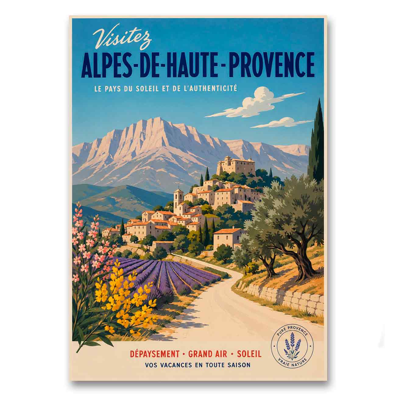 Juliste matkailu Haute Provence 1 LÖ 40×55 50x70a