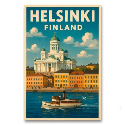Juliste Helsinki - näkymä mereltä