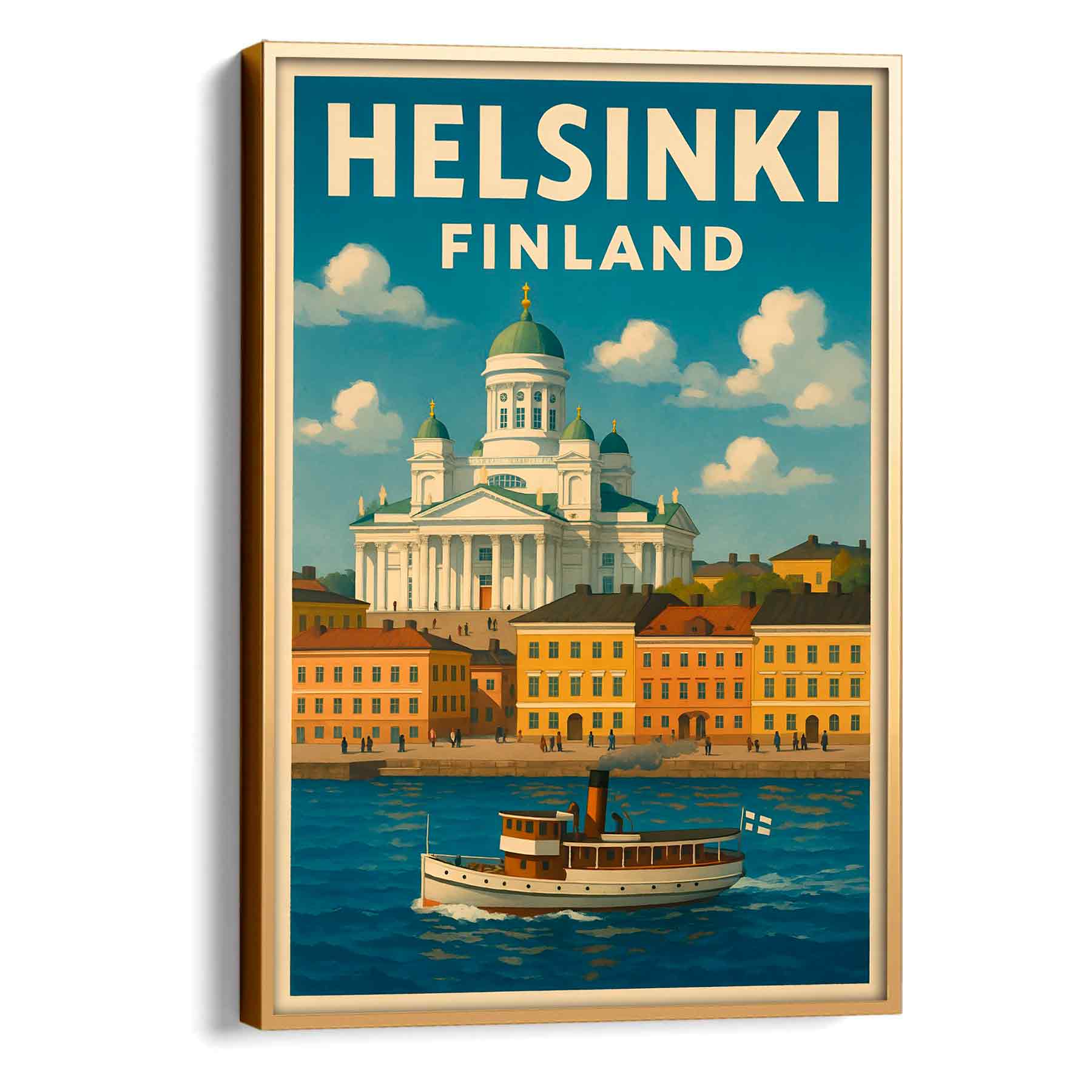 Juliste matkailu Helsinki näkymä mereltä LÖ 50x75aa