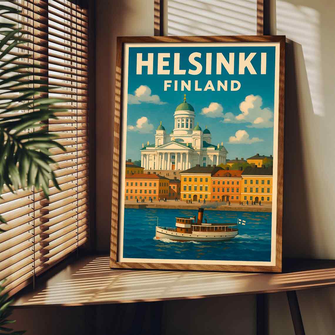 Juliste matkailu Helsinki näkymä mereltä LÖ 50x75aaa