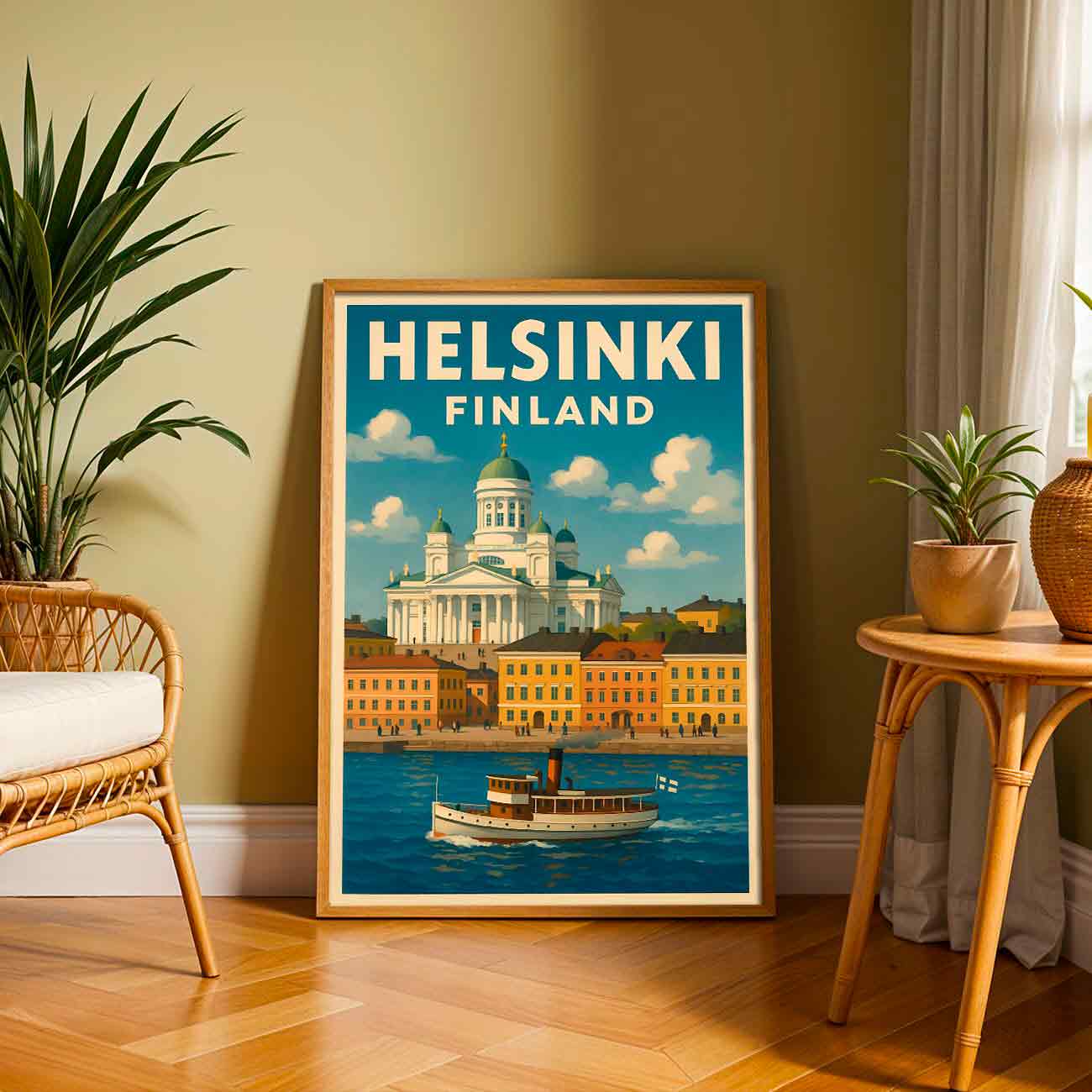 Juliste matkailu Helsinki näkymä mereltä LÖ 50x75aaaa