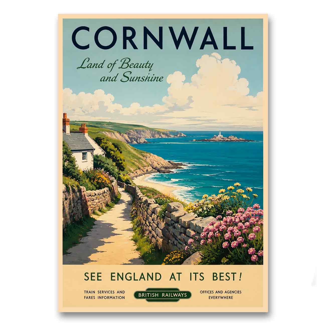 Juliste Cornwall – Land of Beauty and Sunshine