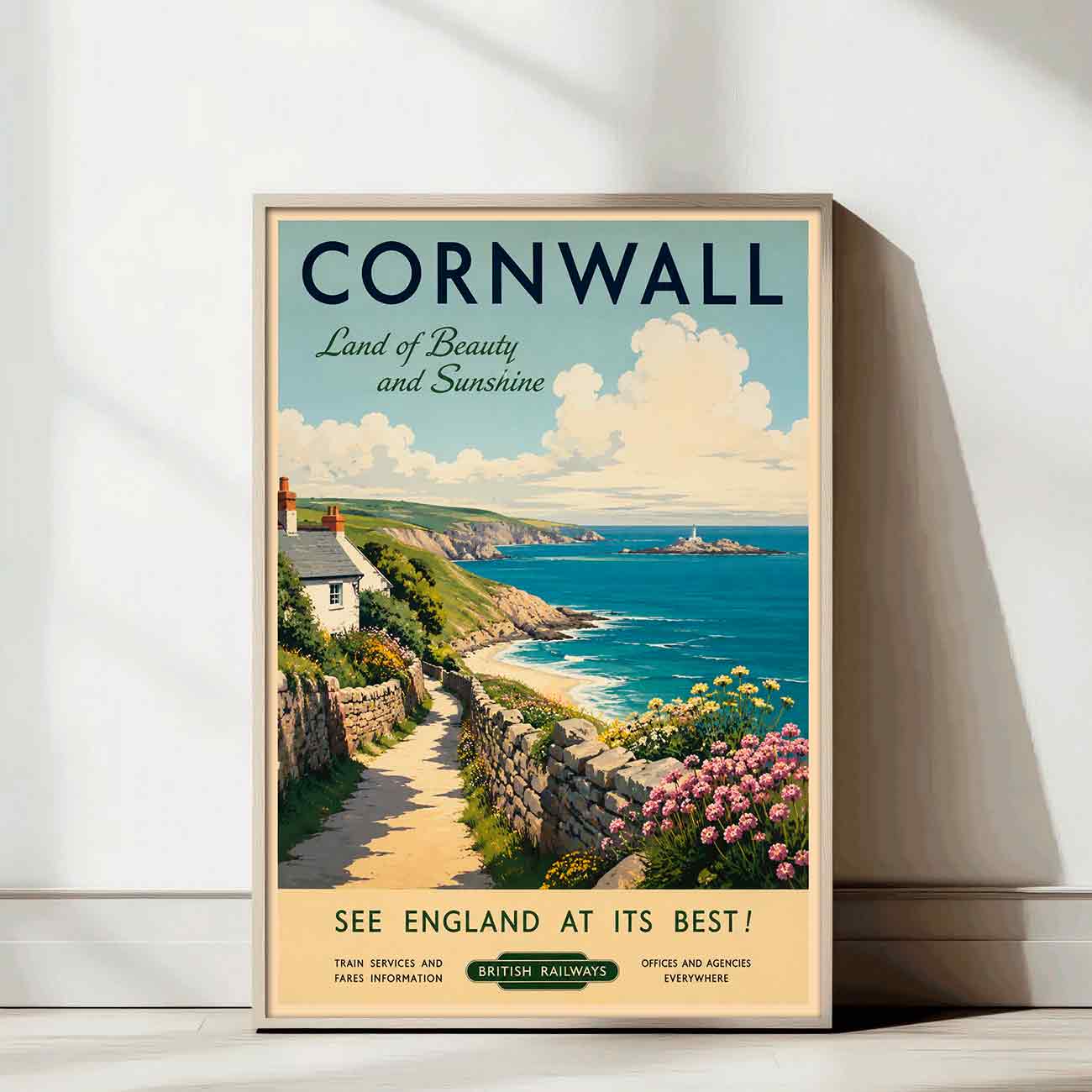 Juliste matkailu Iso-Britannia Cornwall LÖ 40×55 50×70-2aaa