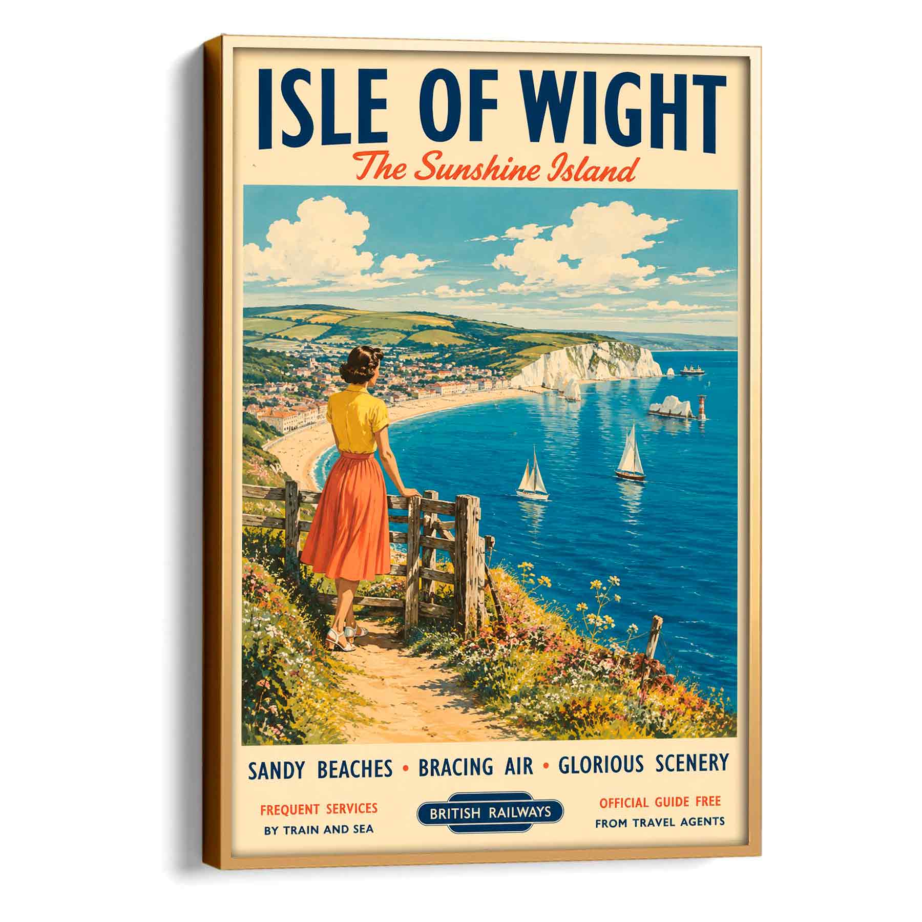 Juliste matkailu Iso-Britannia Isle of Wight LÖ 40×55 50×70-1aa