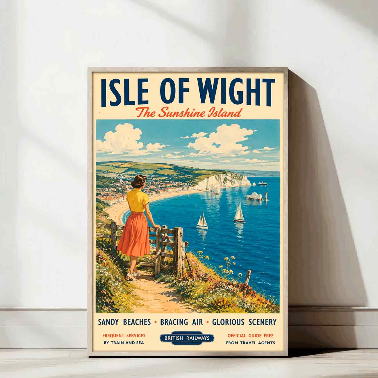 Juliste matkailu Iso-Britannia Isle of Wight LÖ 40×55 50×70-1aaa