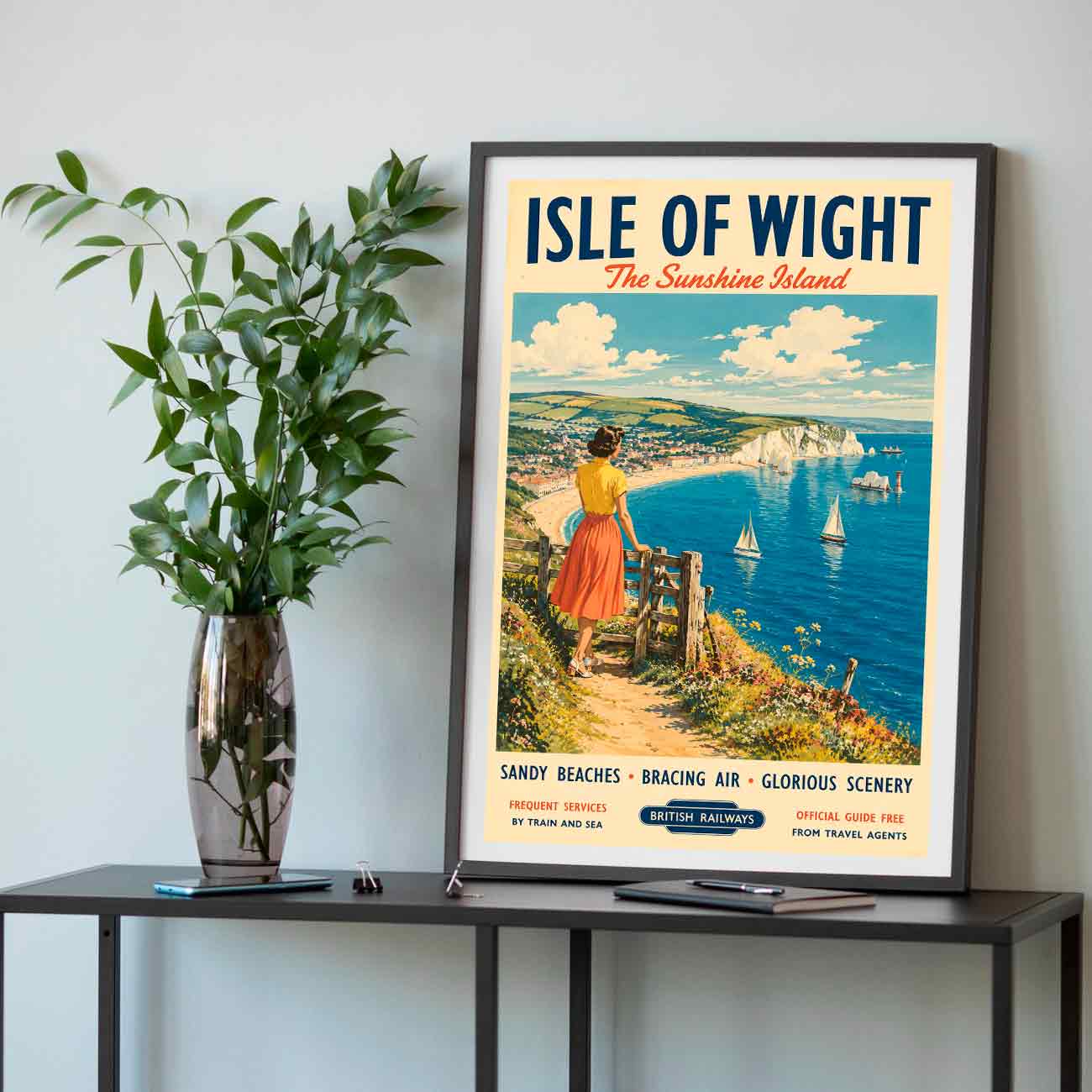 Juliste matkailu Iso-Britannia Isle of Wight LÖ 40×55 50×70-1aaaa