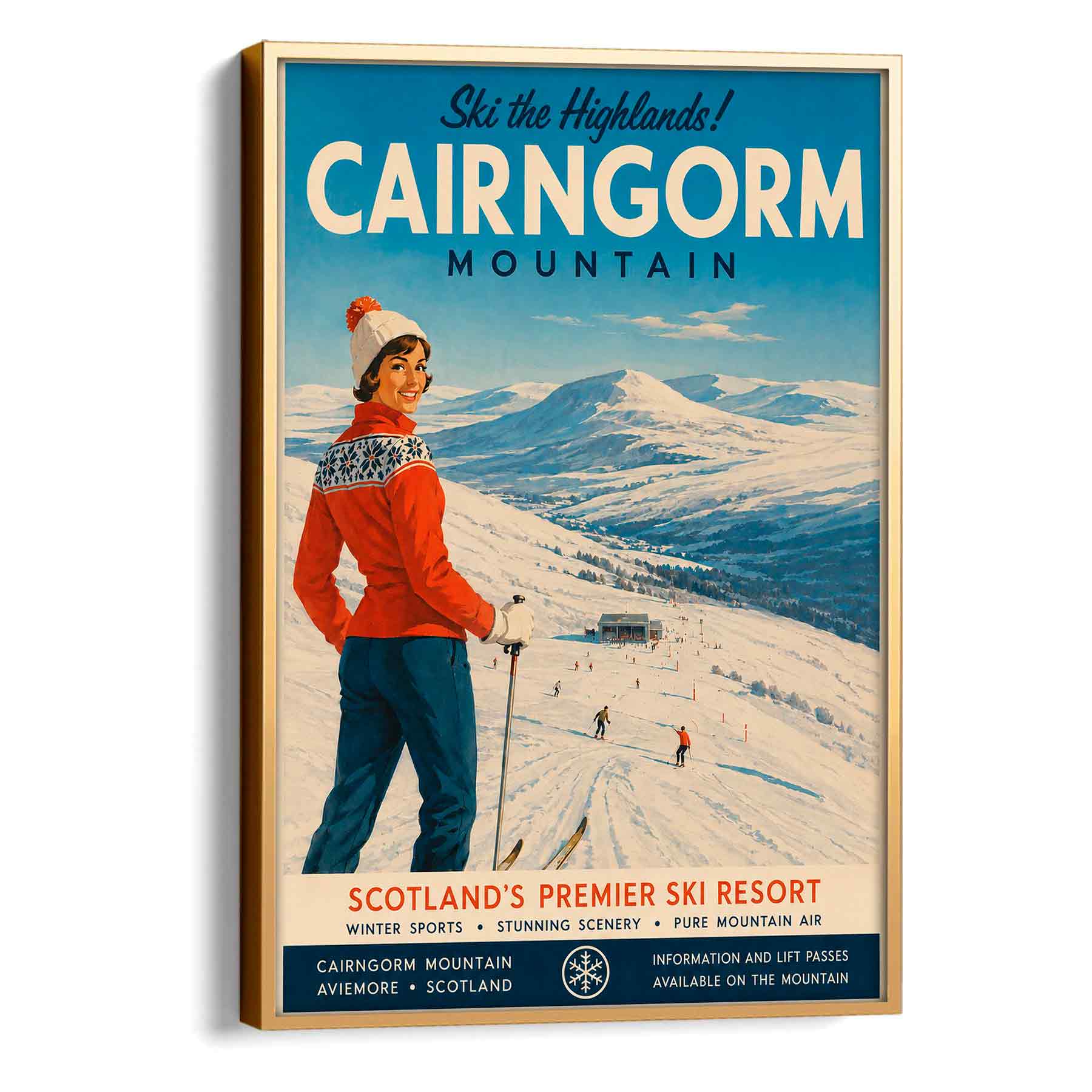 Juliste matkailu Iso-Britannia Skotlanti Cairngorm LÖ 40×55 50×70-1aa