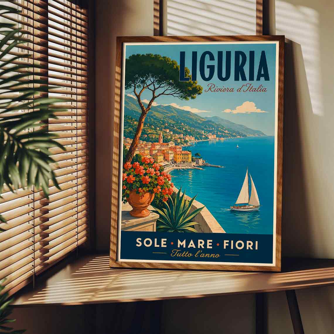 Juliste matkailu Italia Liguria LÖ 50×70 70x100aaa