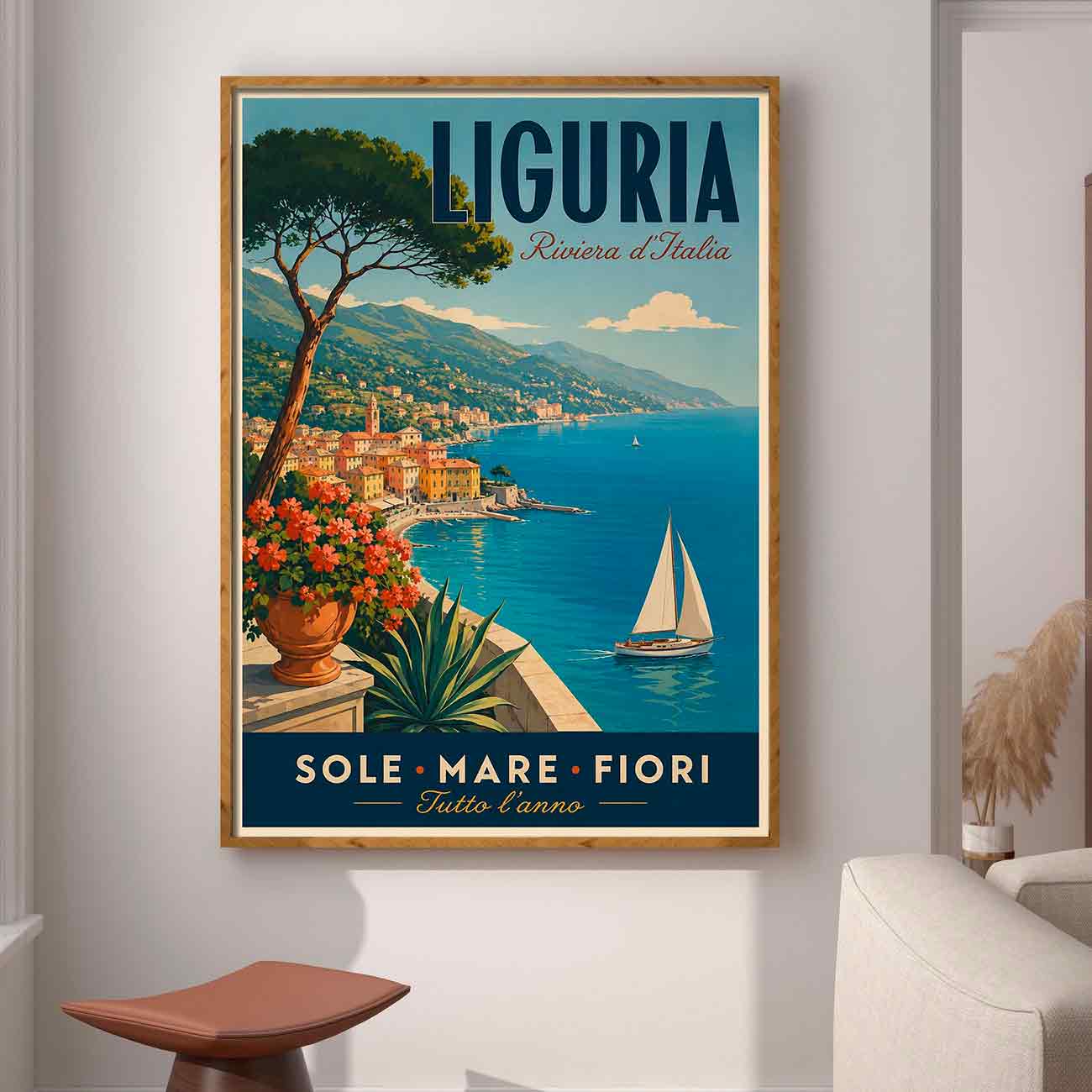 Juliste matkailu Italia Liguria LÖ 50×70 70x100aaaa