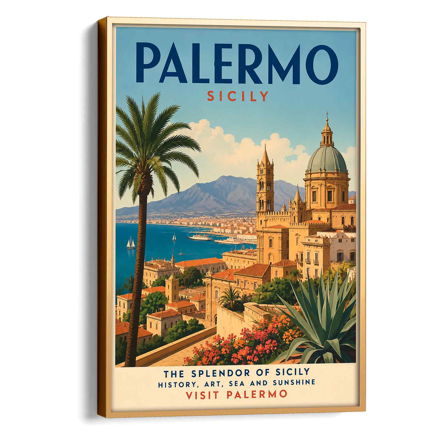 Juliste matkailu Italia Palermo LÖ 40×55 50x70aa