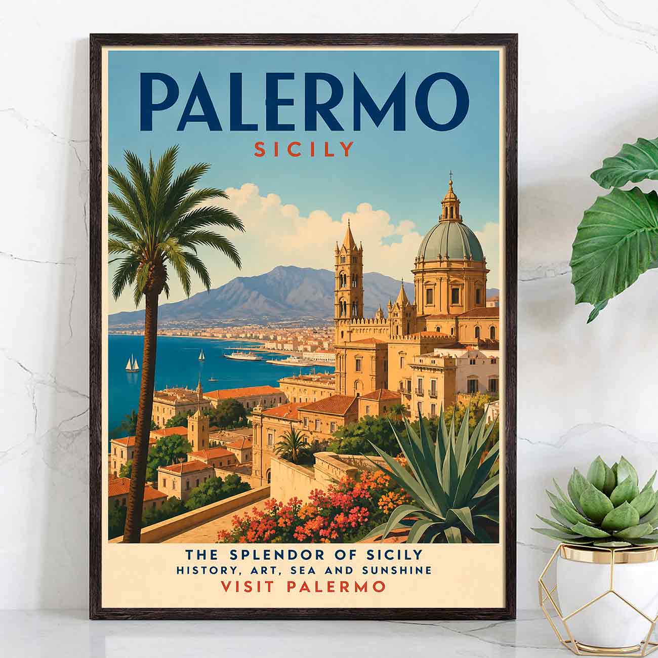 Juliste matkailu Italia Palermo LÖ 40×55 50x70aaa