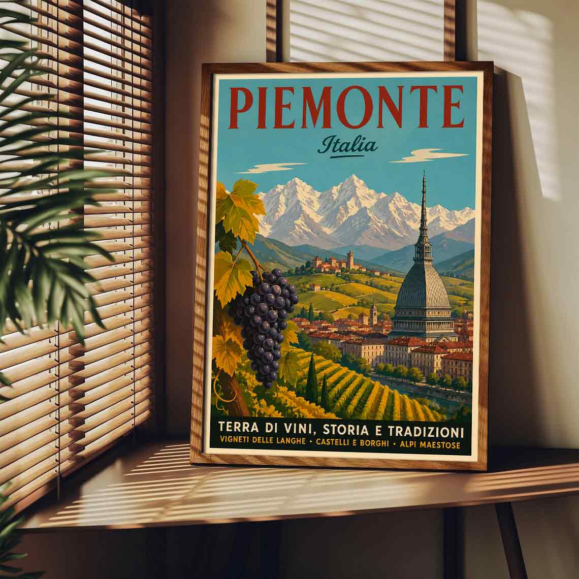Juliste matkailu Italia Piemonte LÖ 50×70 70x100aaa