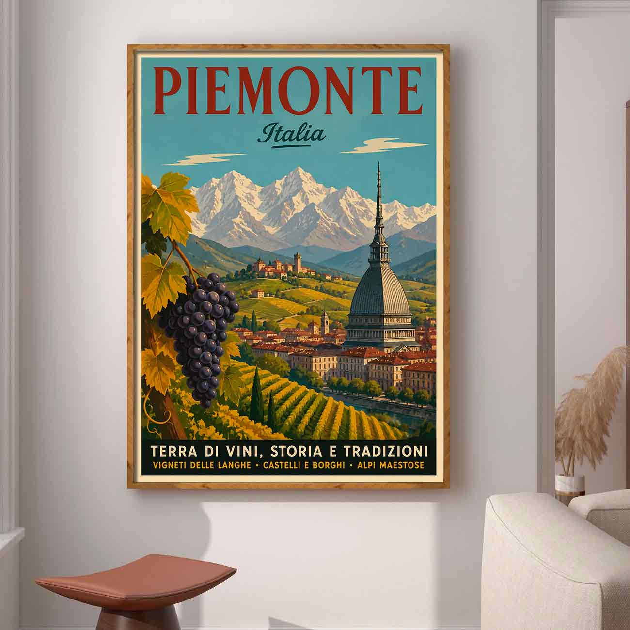 Juliste matkailu Italia Piemonte LÖ 50×70 70x100aaaa