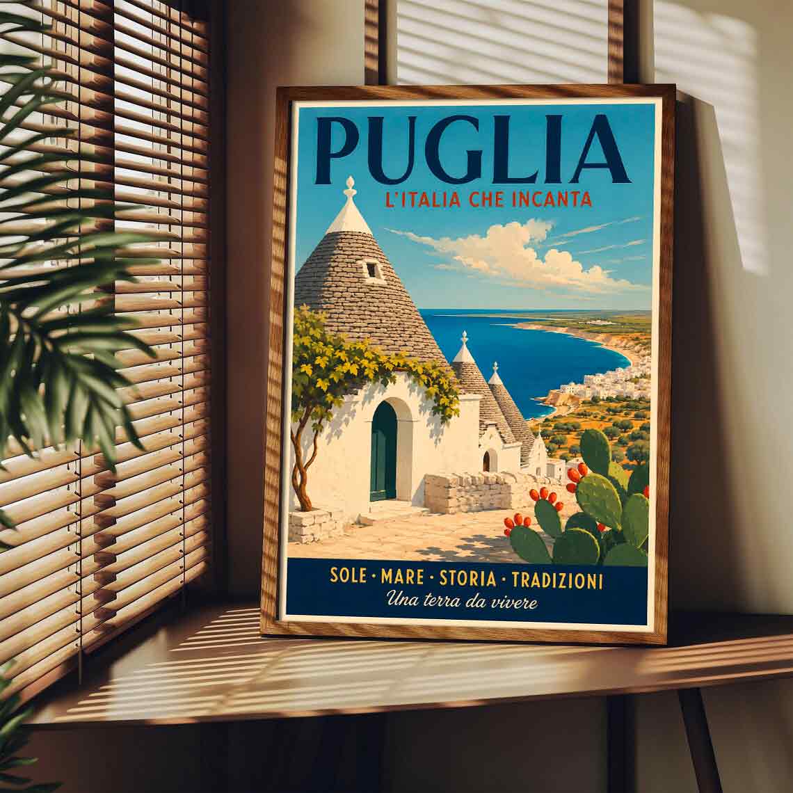Juliste matkailu Italia Puglia LÖ 50×70 70×100-3aaaa