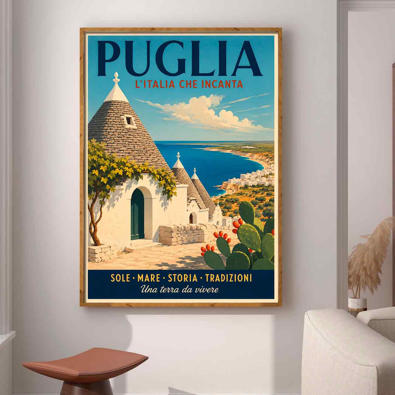 Juliste matkailu Italia Puglia LÖ 50×70 70×100-3aaaaa