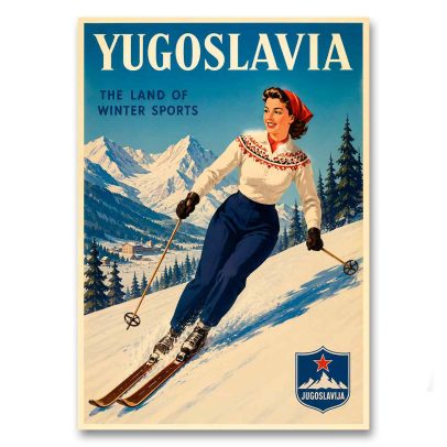 Juliste Yugoslavia - The Land of Winter Sports