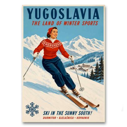 Juliste Yugoslavia - Ski in the Sunny South