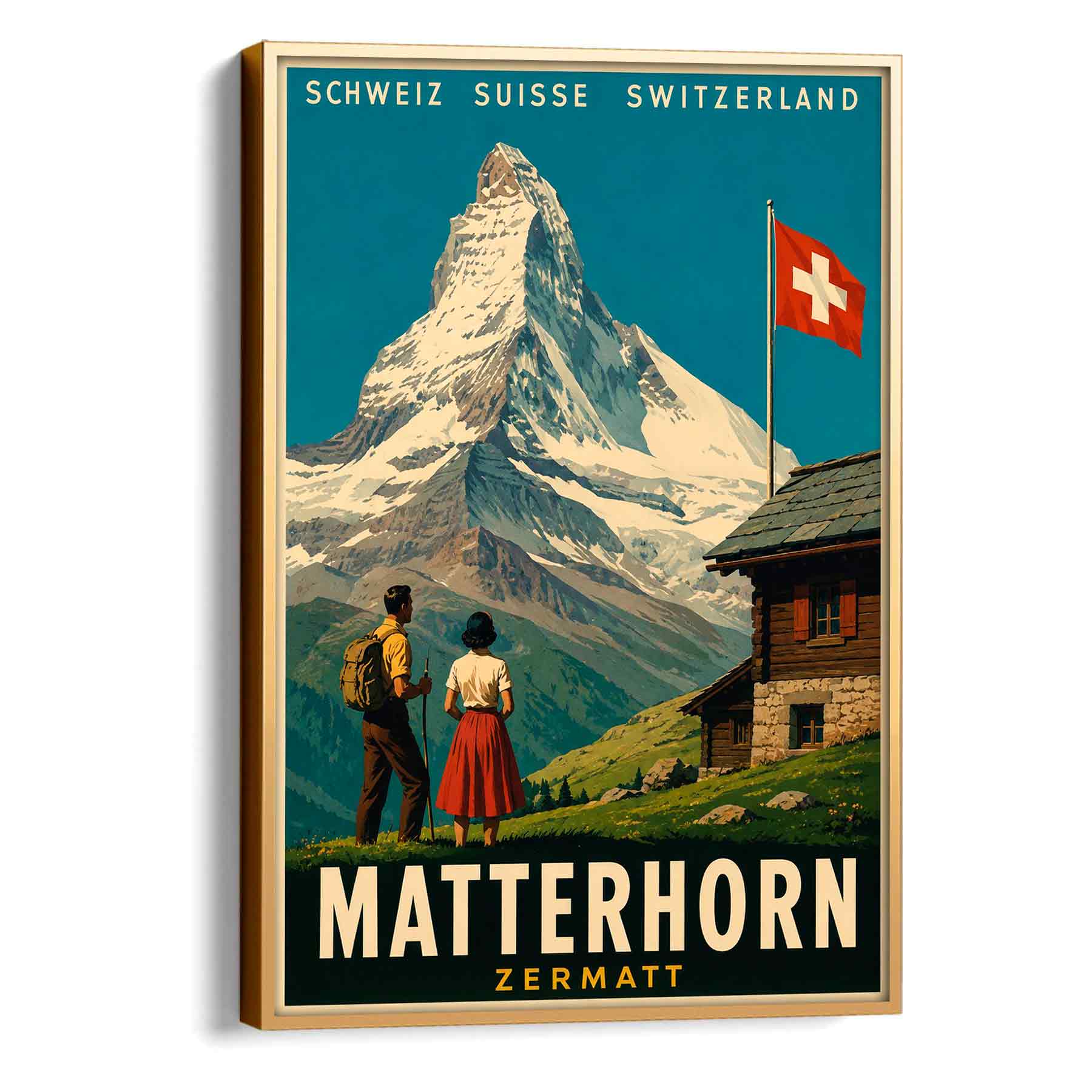 Juliste matkailu Matterhorn LÖ 50×70 70×100-1aaa