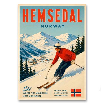 Juliste Hemsedal - Ski Where the Mountains Meet Adventure