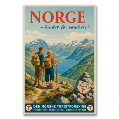 Juliste Norge - Landet for vandrere