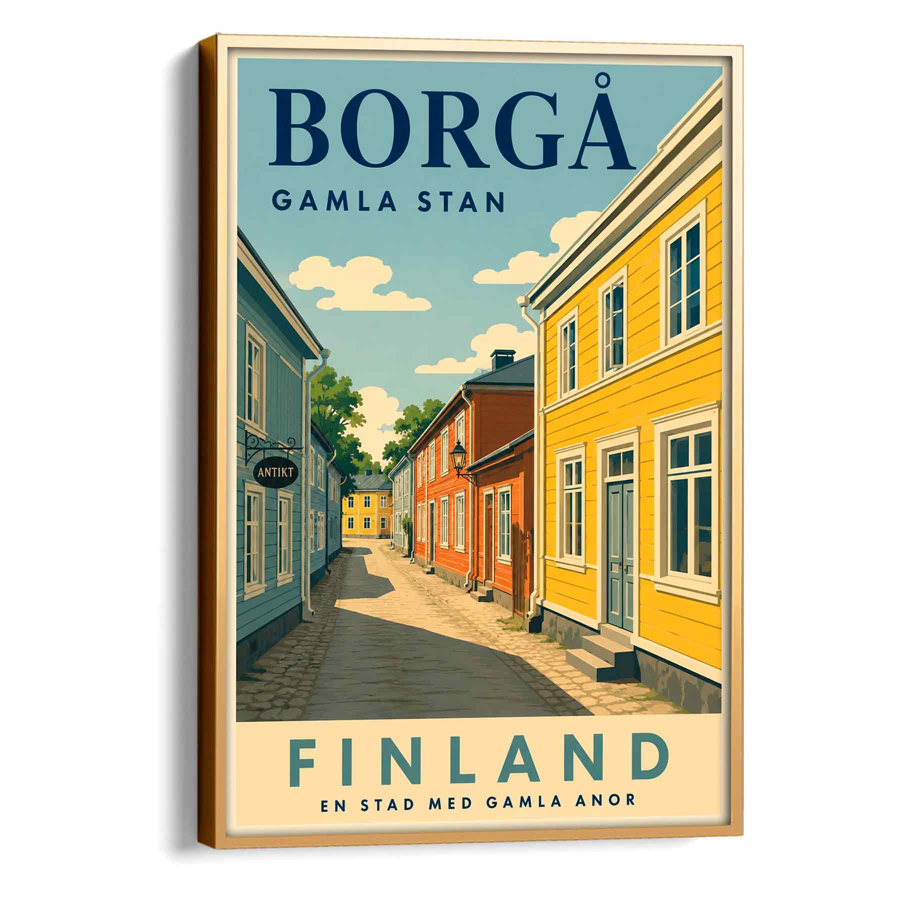 Juliste matkailu Porvoo vanha kaupunki 1 LÖ 50×70 70x100aa