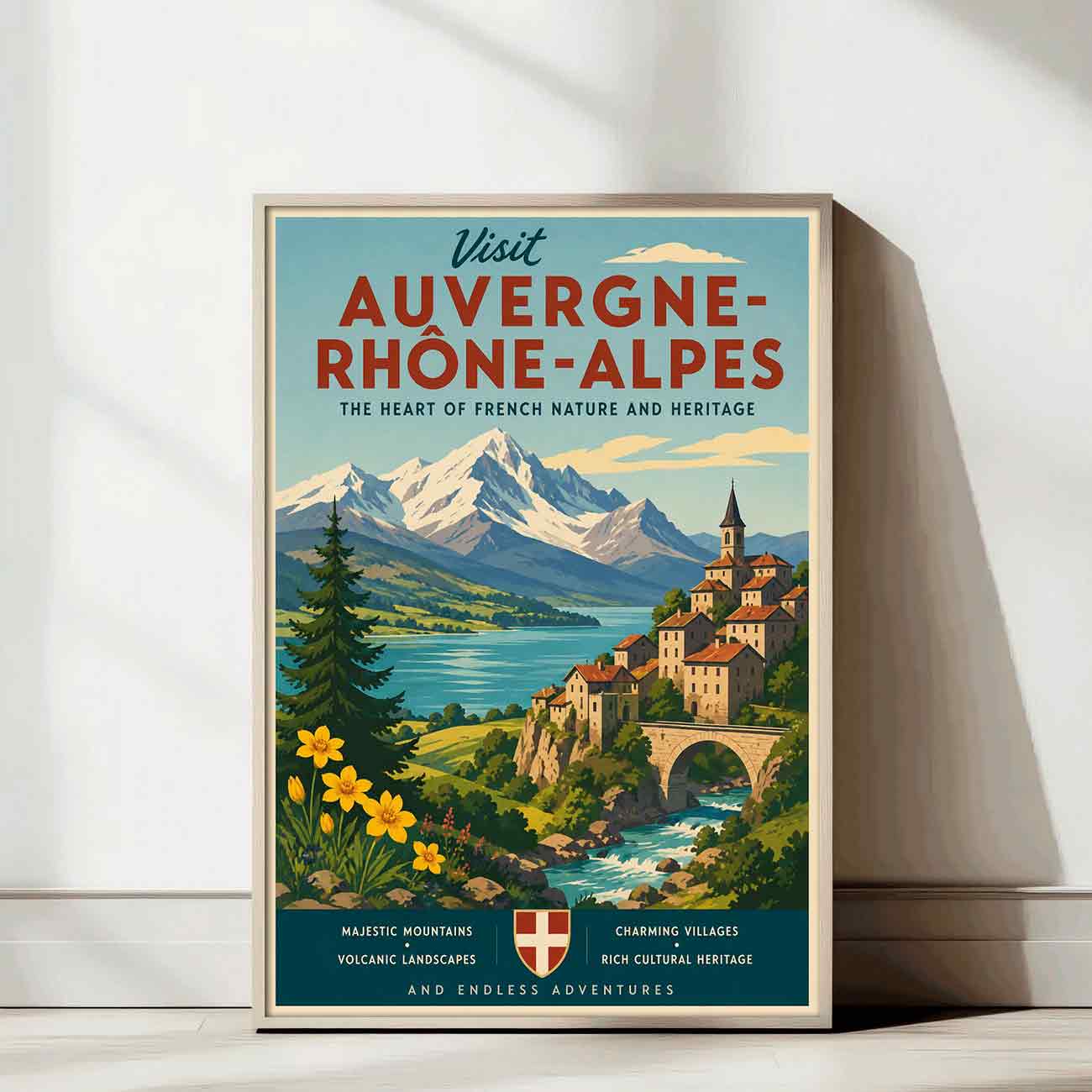 Juliste matkailu Ranska Auvergne Rhone Alpes LÖ 40×55 50×70-2aaaa