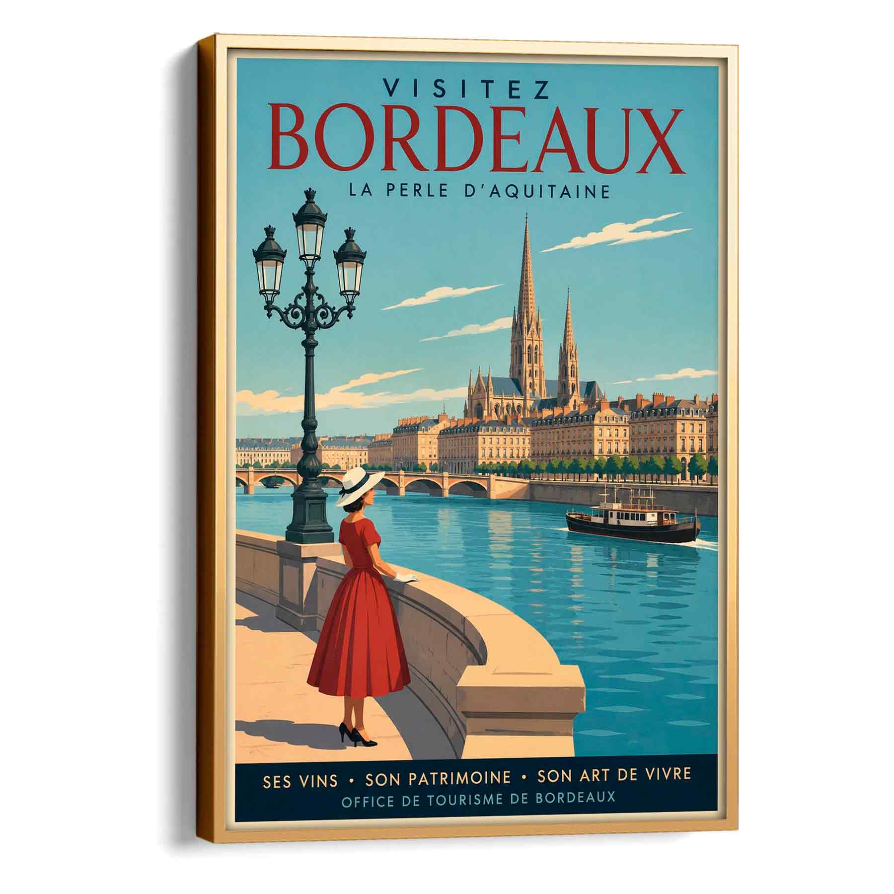 Juliste matkailu Ranska Bordeaux LÖ 40×55 50×70-2aa
