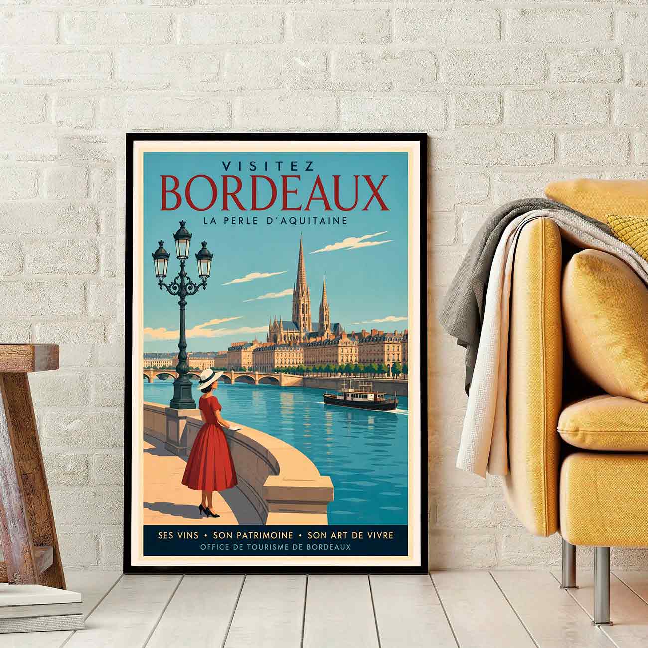 Juliste matkailu Ranska Bordeaux LÖ 40×55 50×70-2aaa