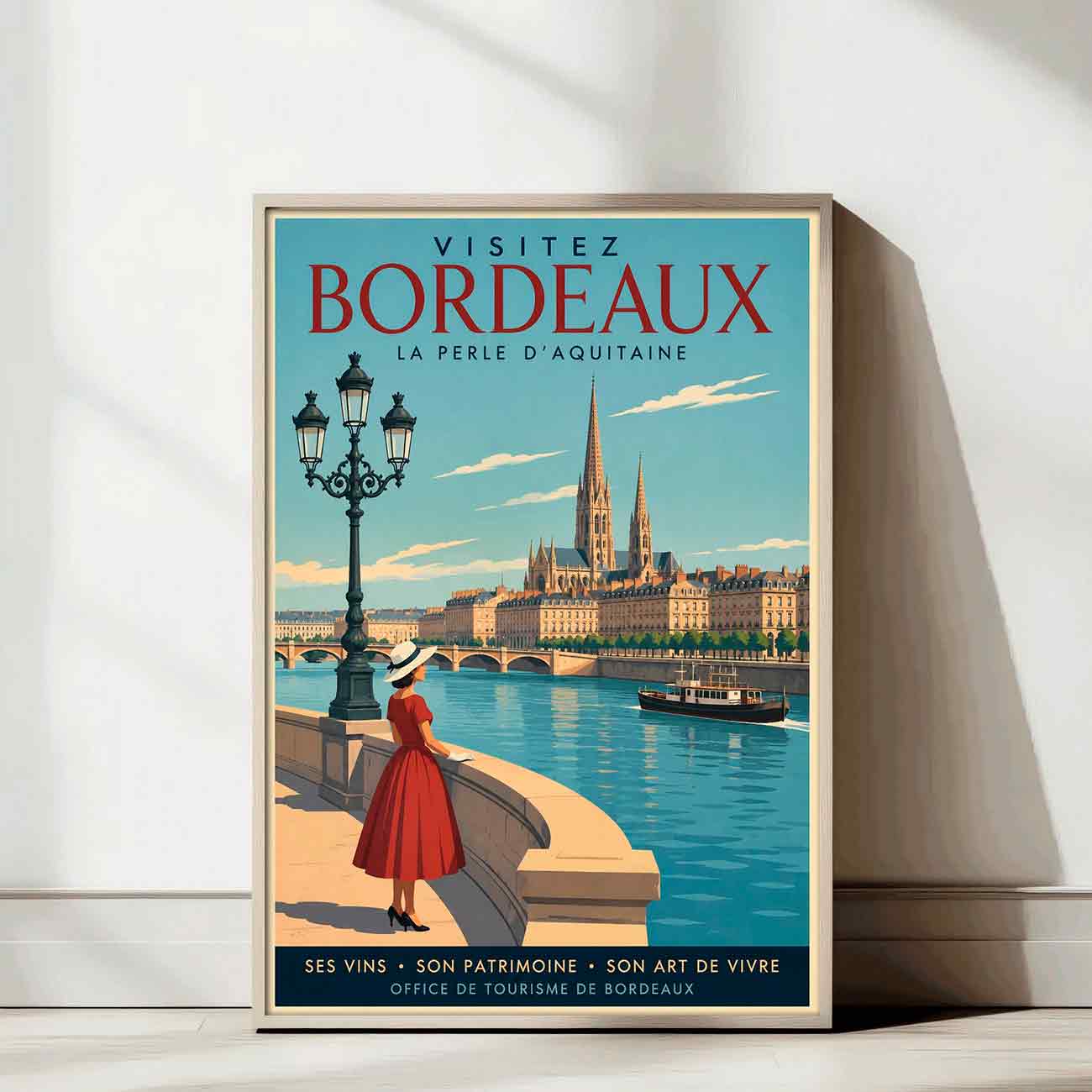 Juliste matkailu Ranska Bordeaux LÖ 40×55 50×70-2aaaa