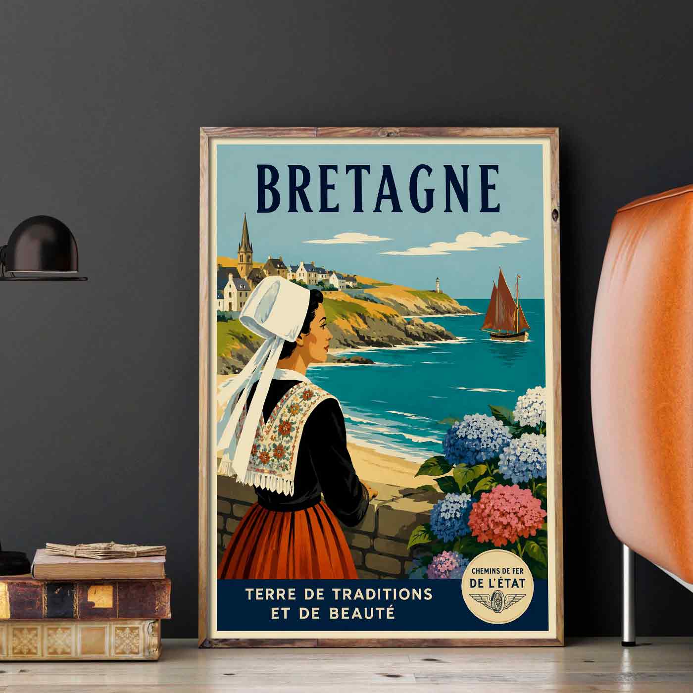 Juliste matkailu Ranska Bretagne LÖ 50×70 70×100-2aaaa
