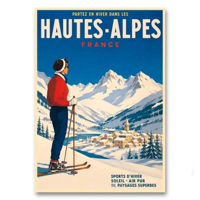 Juliste Partez en hiver dans les Hautes-Alpes