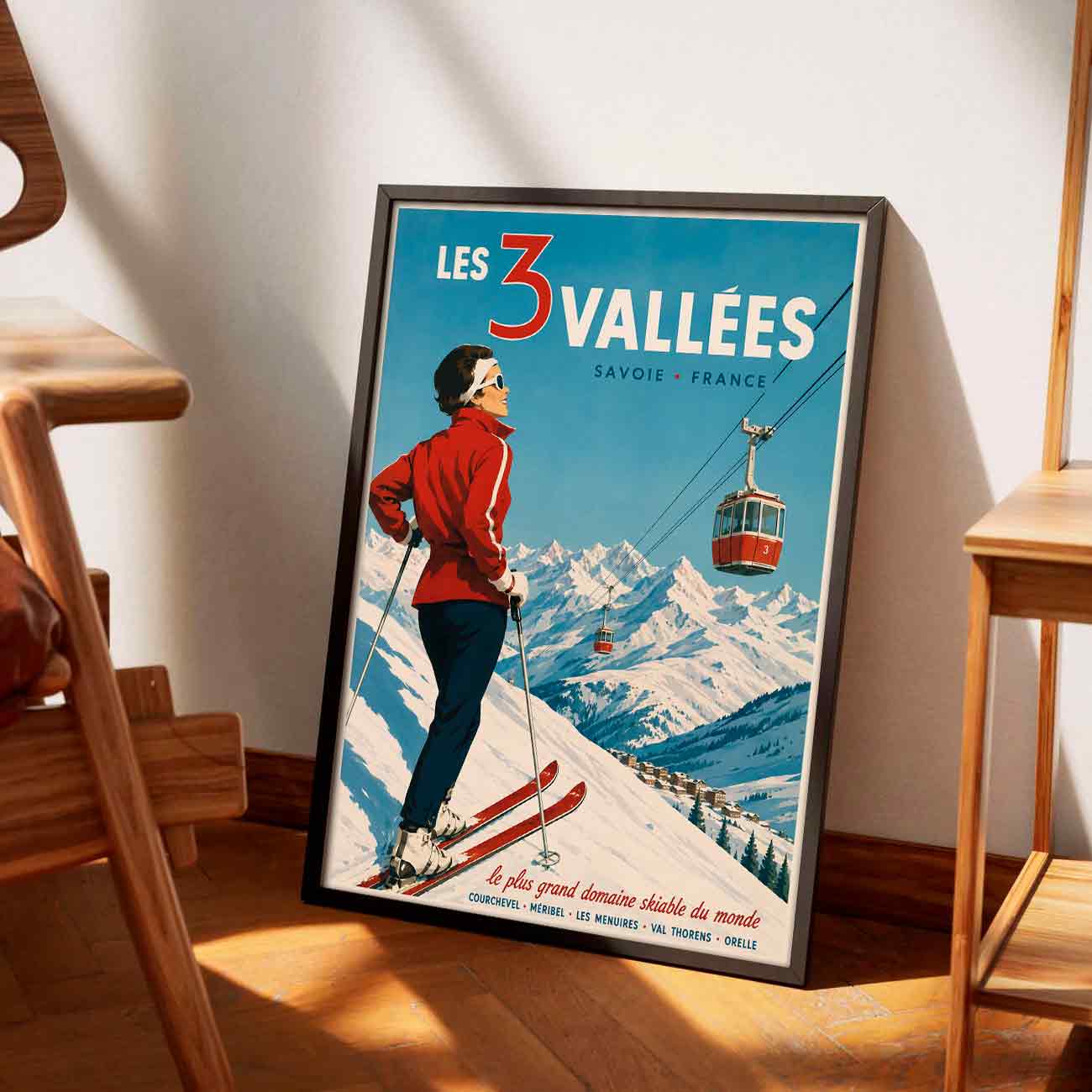 Juliste matkailu Ranska Les 3 Vallees LÖ 40×55 50×70-1aaa
