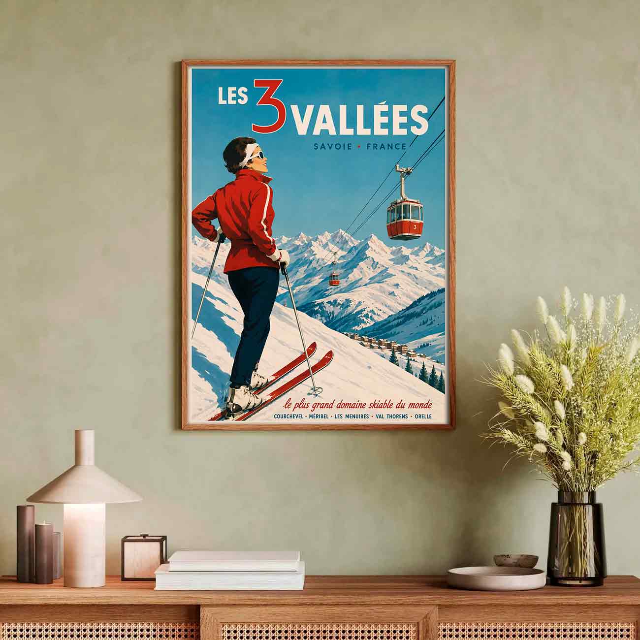Juliste matkailu Ranska Les 3 Vallees LÖ 40×55 50×70-1aaaa